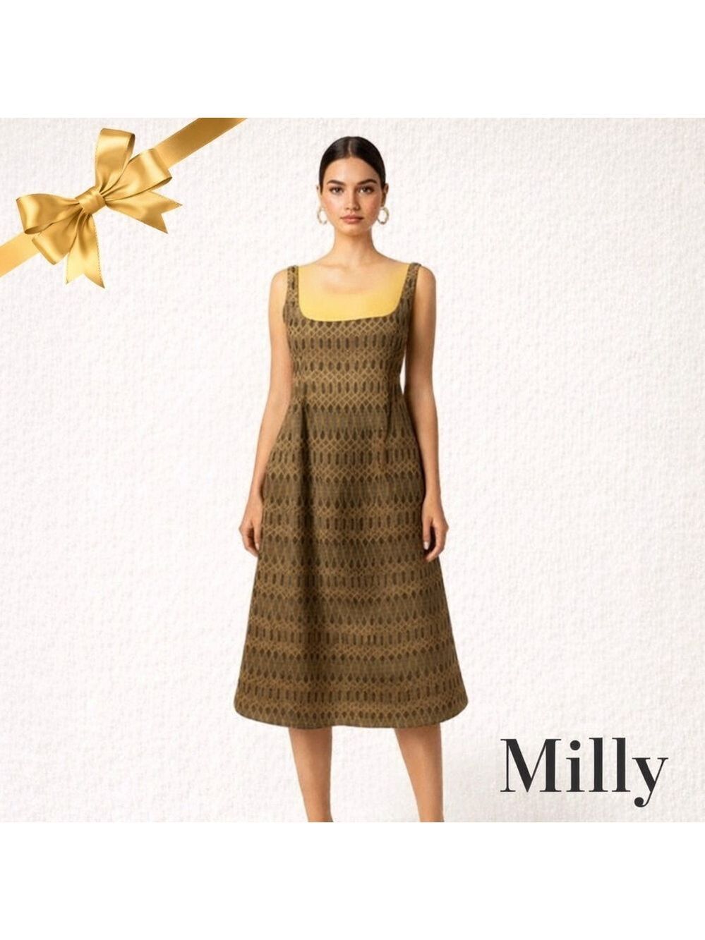 Milly Wool Blend Tank Dress Empire Waist Black Size 8
